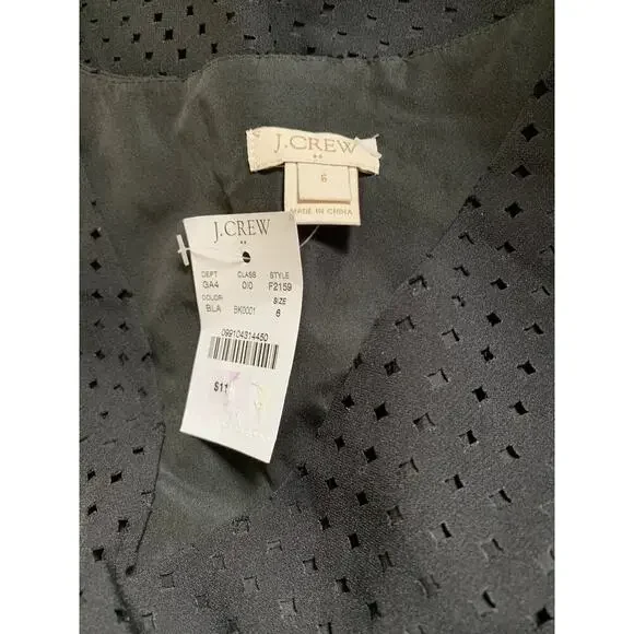 NEW with tags J. Crew Laser Cut Black Easy Sleeveless Dress Size 6 - Picture 7 of 8